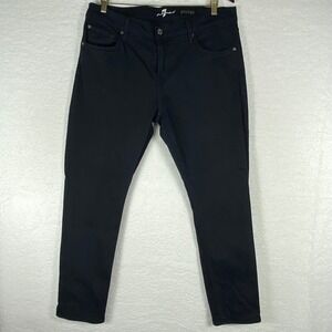 7 For‎ All Mankind Paxtyn Black Skinny Jeans Size 34 Mens